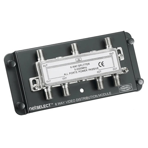 Hubbell NSOVM62G netSELECT Module with 6-Way Coax, 2.3 GHz, Plastic