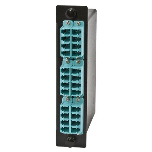 Hubbell OCLCQ50G Fiber LGX Cassette, OM3, LC Duplex to MTP, Aqua