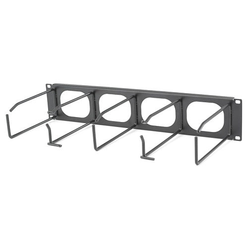 Hubbell HM34 M-Series Horizontal Cable Management, Rail Mounted, No Cover, 3-Unit, 4\\" Extension, Steel, Black