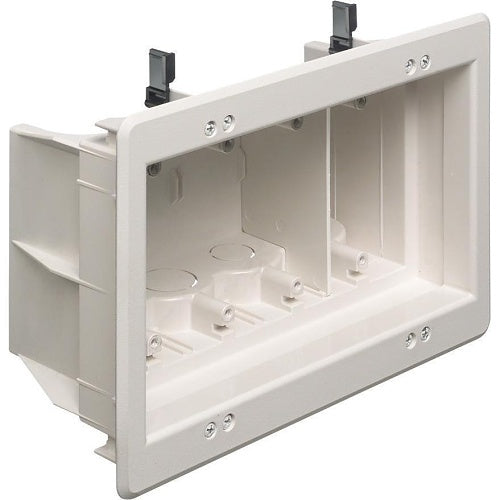 Arlington DVFR4WGC 4-Gang Recessed Ceiling Speaker Support Box, New/Existing Construction, White