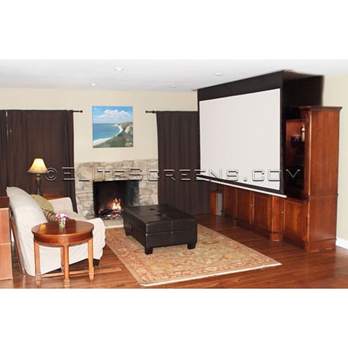 Elite Screens ITE120HW2-E8 Evanesce Tab-Tension Series 120\\" In-Ceiling Electric Motorized Front Projection Screen with 8\\" Top Drop, CineWhite