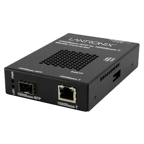 Lantronix SGETF1040-110-LA SGETF Series Stand-Alone Gigabit Ethernet Media Converter,1000Base-T (RJ-45) to SFP Slot (Empty), South America Power Cord