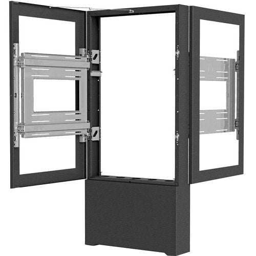 Chief LF55UBP-B2B Impact Floor Mounted Back-to-Back Kiosk, Portrait 55\\", Black