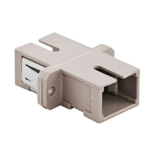 Hubbell FANSCSS12BE Screw Mount Fiber Adapter, SC Simplex, 12-Pack, Beige