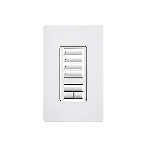 Lutron RRD-W4S-WH RadioRA 2 seeTouch Wall-Mount Designer Keypad - 4 Scene w/ Raise-Lower, White Image of L1-RRDW4SWH