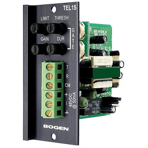 Bogen TEL1S Telephone Advanced Input Module, Gain / Trim Control, Limiter
