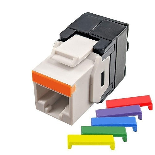 Simply45 S45-3500W-25 CAT5E UTP 180-Degree Keystone Jack, Toolless, White