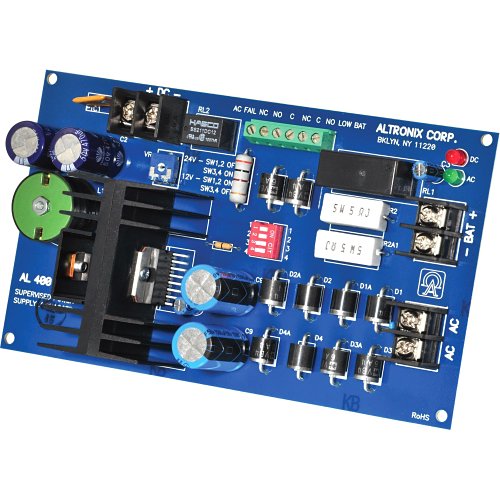 Altronix AL400ULB Power Supply/Charger, Single Class 2 Output, 12/24VDC at 4A, Board Image of AX-AL400ULB