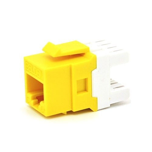 Belden AX104191 CAT6+ Modular Jack, RJ45, KeyConnect Style, Single Pack, Yellow Image of 7B-AX104191