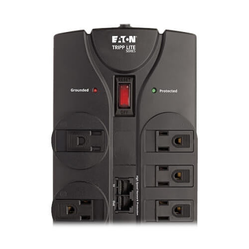 Tripp Lite TLP810NET Protect It! 8-Outlet Surge Protector, 10\' Cord, 3240 Joules, Modem/Coax/Ethernet Protection, RJ45