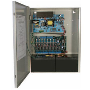 Altronix AL600ULACMCBR Access Power Controller with Power Supply Charger, 8 PTC Class 2 Relay Outputs, 12/24VDC at 6A, FAI, 115VAC, BC400 Enclosure, Red Image of AX-600UACCBR