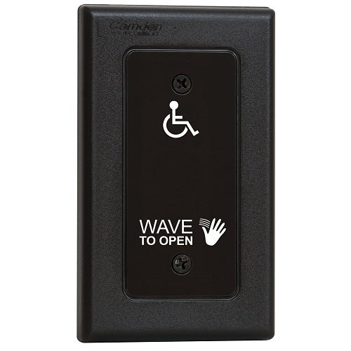 Camden CM-332/42 Wired Touchless Switch with Built-In Door Control, 2-Relay, Option for CM-TX99 Wireless Transmitter and Light Ring, Hand Icon, \'Wave to Open\' Text and Wheelchair Symbol