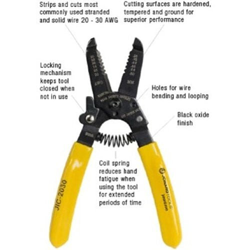 Jonard Tools JIC-2030 Wire Stripper 20-30 AWG, 6-3/4\\" (171mm), Yellow