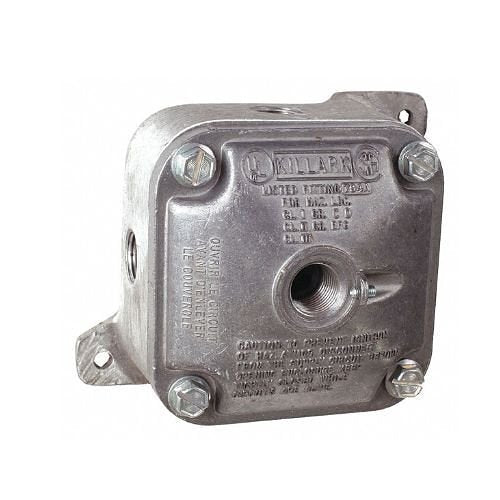 Edwards Signaling 302 Series Explosion Proof Outlet Body with Cover, 1/2\\" Thread Hubs Back, Sides and Cover, Killark, Mounting Box for Rate Compensation Heat Detectors