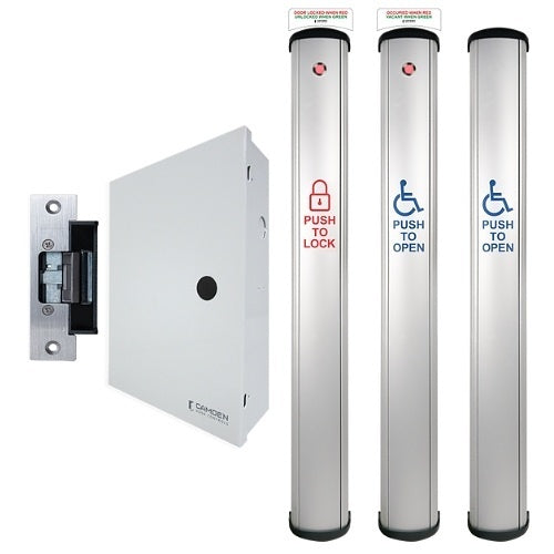 Camden CX-WC18-PS 4-1/2\\" Wide Column Switch with LED Annunciator Restroom System Kit with Power Supply