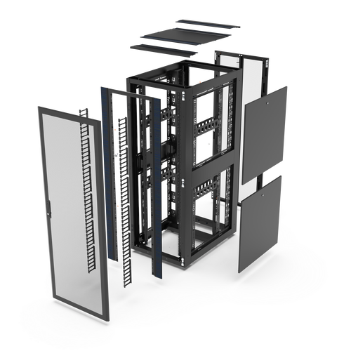 Vertiv GL42UEX-75120W-MS-SP Rack Extreme Series High Density Rack Enclosure, Mesh Front and Split Mesh Rear Doors, Shock Pallet, 29.5x47.2\\", 42U RMS, White