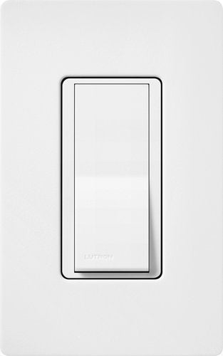 Lutron SC-1PS-SW Claro Single Pole, On / Off Rocker Switch, 15A, Satin Finish, Snow White