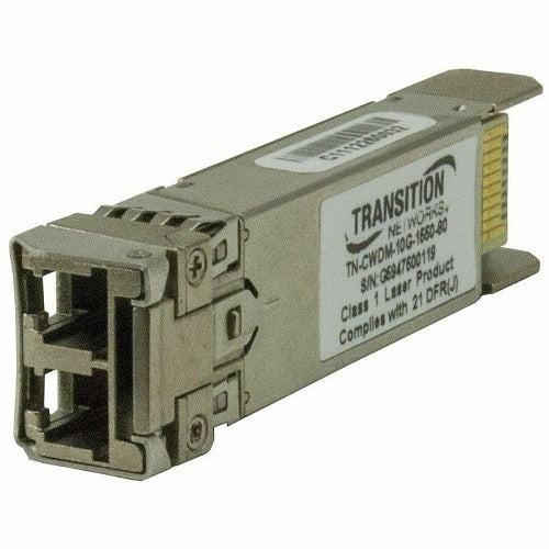 Lantronix TN-CWDM-10G-1550-80 Cisco Compatible CWDM SFP+ Module, 10GBASE-ZR, 10.3G, Singlemode LC
