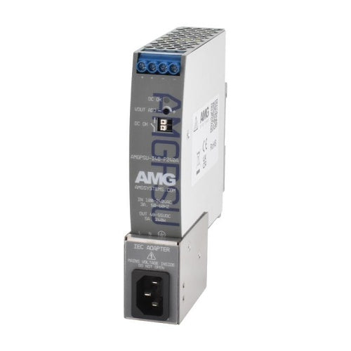 AMG Systems AMGPSU-I48-P240A-IEC Industrial Power Supply with DIN-Rail Mounting, 52VDC, 240W, Fault Relay Output