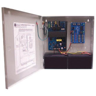 Altronix AL400ULM Access Power Distribution Module with Power Supply/Charger, Five PTC Class 2 Outputs, 12/24VDC at 4A, BC300 Enclosure Image of AX-AL400ULM