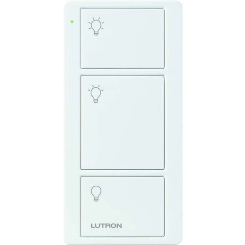 Lutron PJ2-3B-GWH-L01 3-Button Original Pico Smart Remote, with Light Icons, White