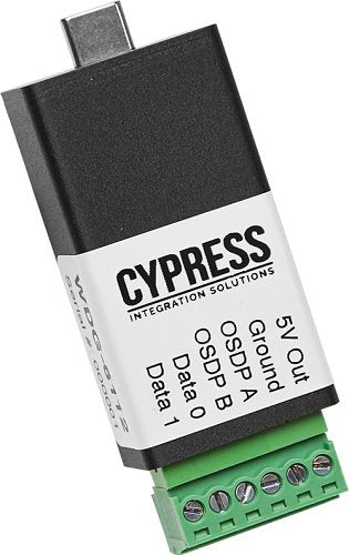 Cypress WDG-6150 GM-Specific OSDP-Wiegand USB-C Keyboard Data Wedge with 3' USB-C Female-to-Male Cable