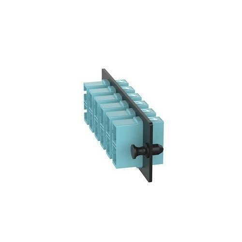 Panduit FAP6WAQDSCZ Fiber Adapter Panel, OM4, 6 SC Duplex, Zirconia Split Sleeves, Aqua