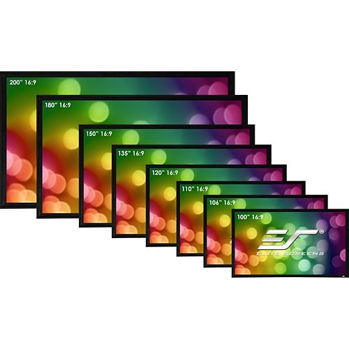 Elite Screens Sable Frame Series CineWhite 100\\" 16:9 4K Ultra HD Wall Mount Fixed Frame Projector Screen