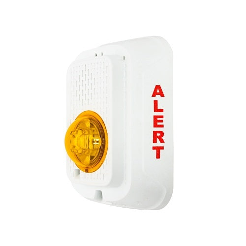 System Sensor SWLED-ALERT L-Series LED Strobe with Amber Lens, Wall-Mount, Indoor, Marked ALERT, White