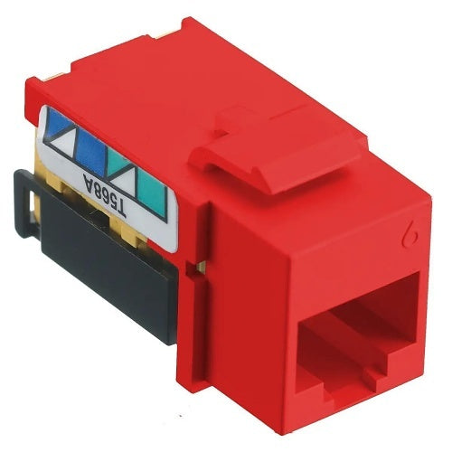 Hubbell NSJ6R24 CAT6 Keystone Jack, 8POS UNI A/Red, 24-Pack