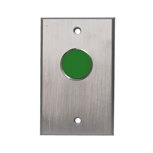 Camden CM-7000G Spring Return Single Gang Faceplate, N/O, Momentary, Green Button
