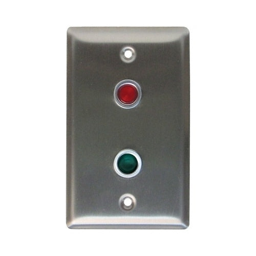 Camden CX-LED2-RG Single Gang, LEDs, Blank, 12/28V DC, (1) Red LED and (1) Green LED, Mounted in Faceplate