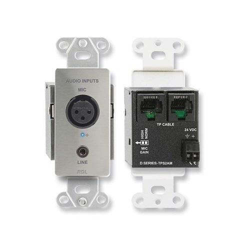 RDL DS-TPS2AM Active Two-Pair Sender, Twisted Pair Format-A, XLR Microphone, Stereo Mini-Jack in