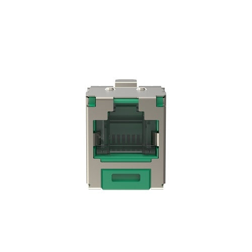 Panduit CJSH688TGGRY Mini-Com CAT6 Shielded RJ45 Spring-Shuttered TG Jack Module, Green