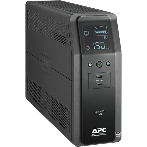 APC BN1500M2 UPS PRO BN 1500VA, 10-Outlets, 2-USB Charging Ports, AVR, LCD interface
