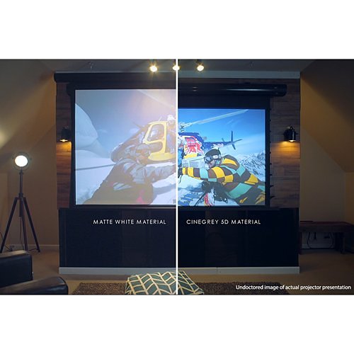 Elite Screens Starling Tab-Tension Series CineGrey 5D 135\\" 16:9 4K Ultra HD Wall/Ceiling Mount 6\\" Drop Motorized Projector Screen, Black