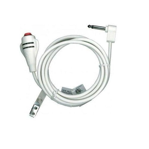 LEE DAN SF301B Call Cord / Button-Single with 8\' Cable and 1/4\\" Male Phono Plug, White