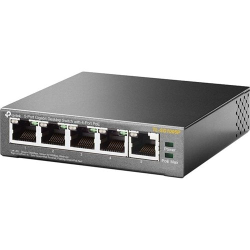 TP-Link TL-SG1005P 5-Port Gigabit Desktop Switch with 4-Port PoE+
