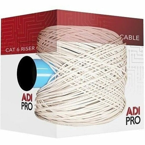 ADI PRO 0E-CMR6YWR CAT6 23/4 Solid BC Cable, Unshielded UTP, Riser CMR, FT4, 1000\' (304.8m) Express Box, Yellow
