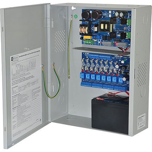 Altronix EFLOW102NA8 Access Power Controller with Power Supply Charger, 8-Fused Relay Outputs, 12V DC at 10A, Auxiliary Output, FAI, 115V AC, BC400 Enclosure
