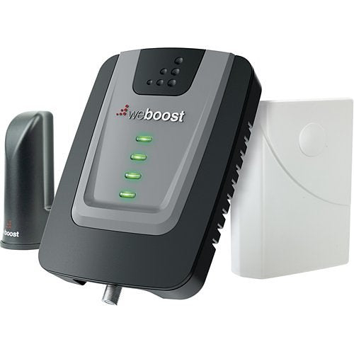 Wilson 652120 weBoost Home Room, kit includes: Booster, RG6 30, White Cables (qty 2) AC/DC Power Supply 5V 2.5A, Pole Mount, Panel Antenna, Window Mount for Panel Antenna, Desktop Antenna