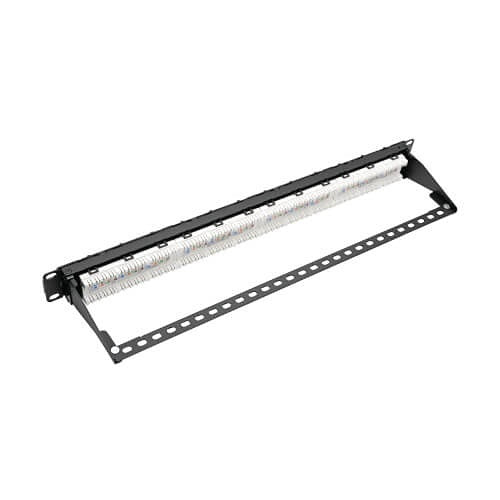 Tripp Lite N252-024-6A 24-Port 1U Rack-Mount CAT6A 110 Patch Panel with Cable Management Bar, 110 Punchdown, RJ45
