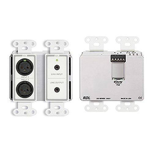 RDL DD-BN31 Wall-Mounted Bi-Directional Mic/Line Dante Interface 4 x 4, POE Image of RL-DDBN31