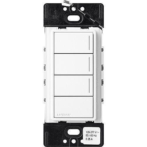 Lutron RRST-W3RL-BW RadioRA Sunnata 3-Button Keypad with Raise Lower Buttons, Default Marking, Brilliant White