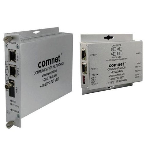 ComNet CNFE2004M1B 2-Channel 10/100 Mbps Ethernet Electrical to Optical Media Converter, 1550/1310nm, Multimode