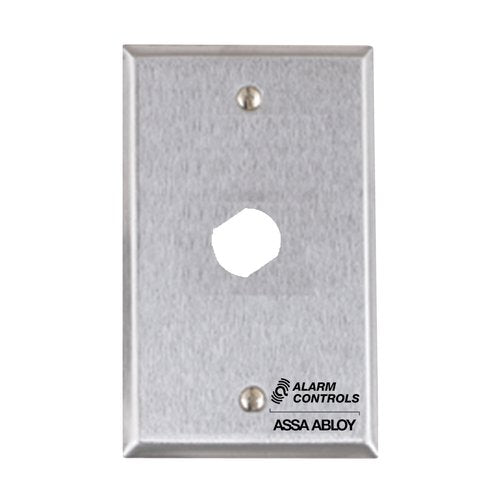 Alarm Controls RP-20 Remote Wall Plate with 3/4\\" \\"D\\" Hole for Ace Lock, Single Gang, Stainless Steel