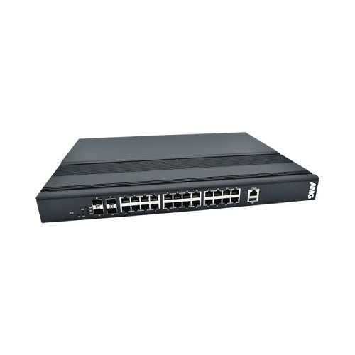 AMG Systems AMG560-24GAT-4S-P300 Industrial 28-Port Managed Switch, 24x10/100/1000Base-T(x) RJ45 Ports, 4x1000Base-FX SFP Ports, 1U, 19\\" Rack Mount