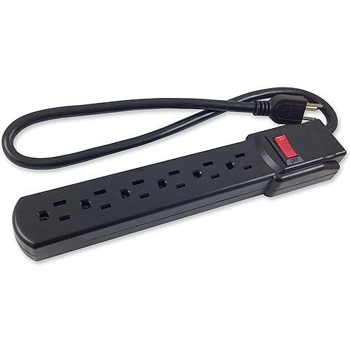 Comprehensive CPWR-SP6-6B  6-Outlet Surge Protector with 6\' Power Cord, Black Image of RH-CPWRSP66B