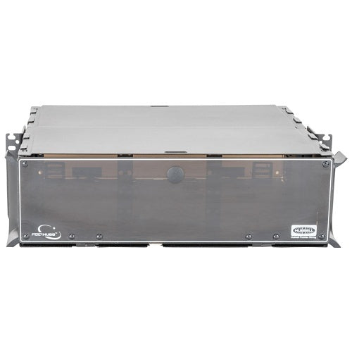 Hubbell FCR3U12SPX FCR-X Series Fiber Rack Mount Unloaded Enclosure, 3U, 12 LGX Panels, Horizontal, Black