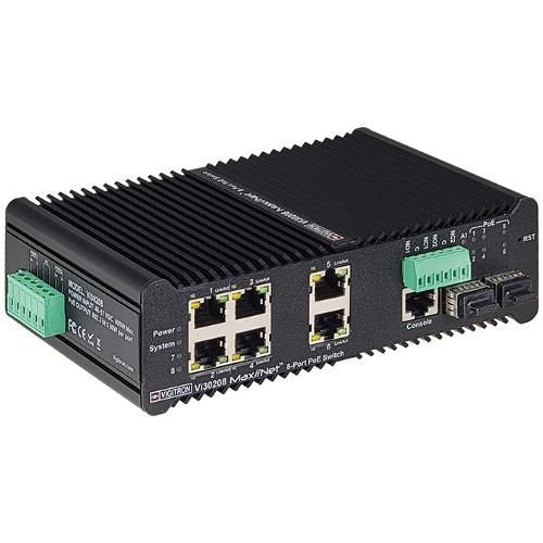 Vigitron Vi30208 90W Managed Hardened L2+ PoE 1G Industrial Ring Switch